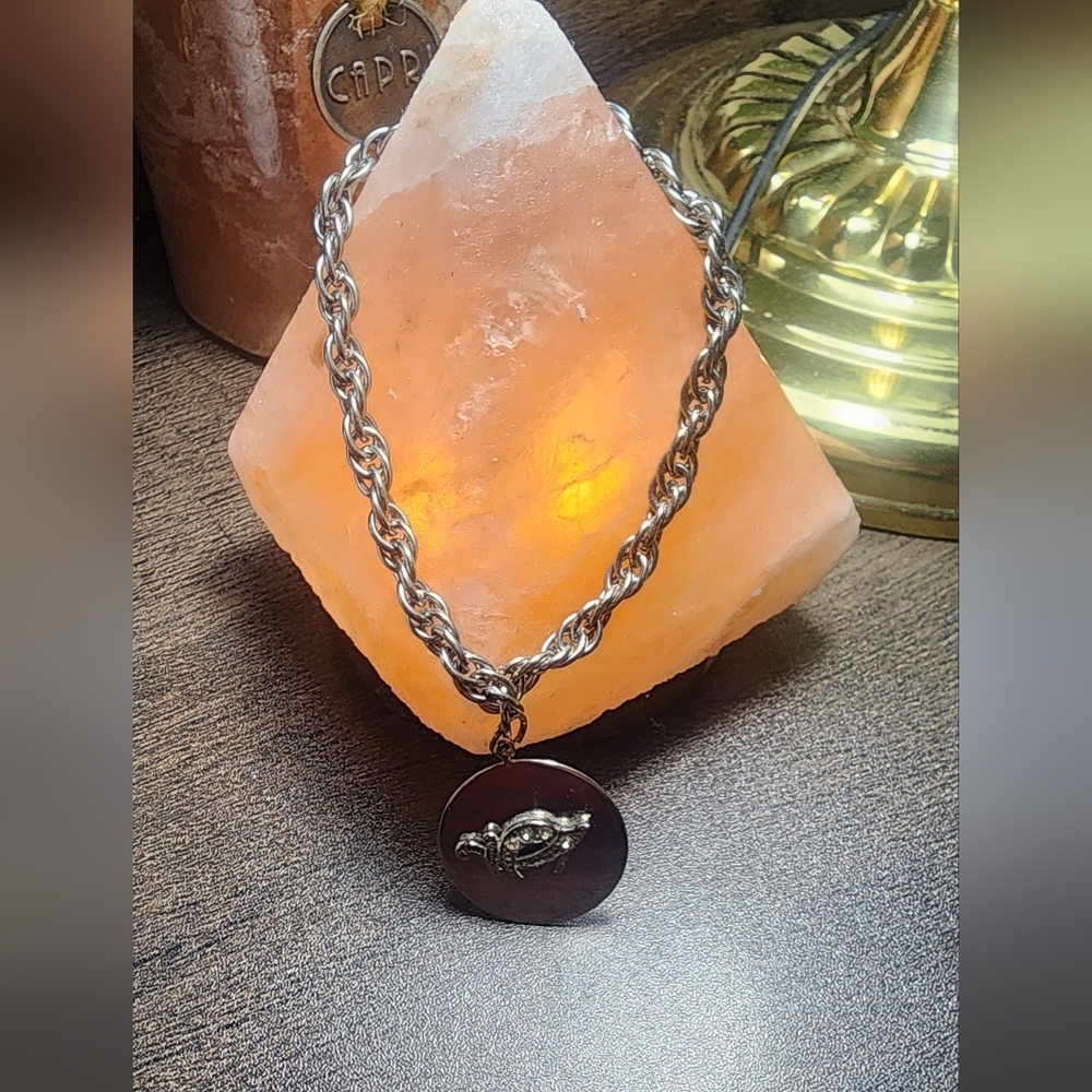 Silver Tone Bracelet‎ with Pendant